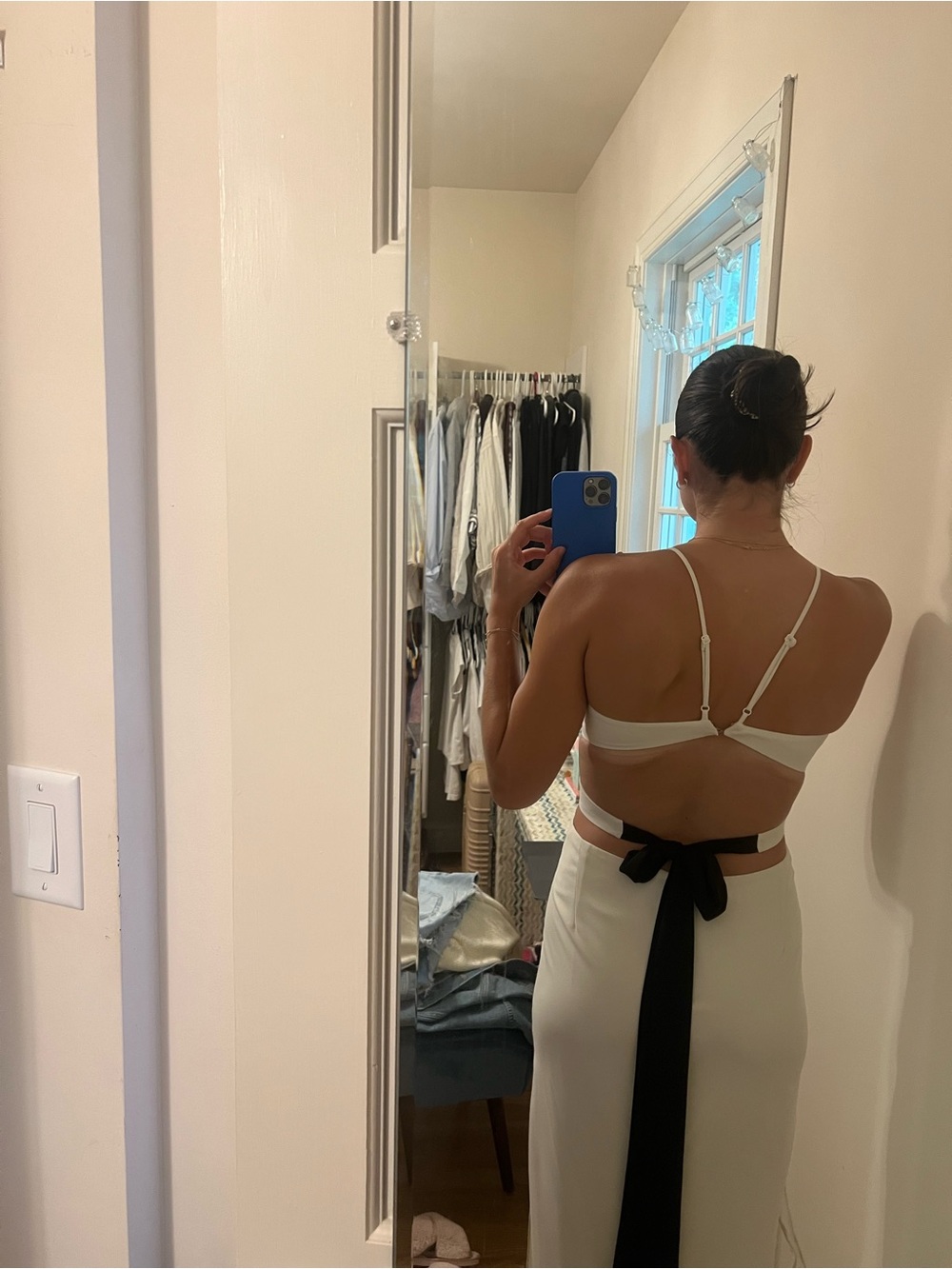 Halston Heritage Ivory Backless Halter Maxi Dress with Side Cutouts - Picture 2 of 2